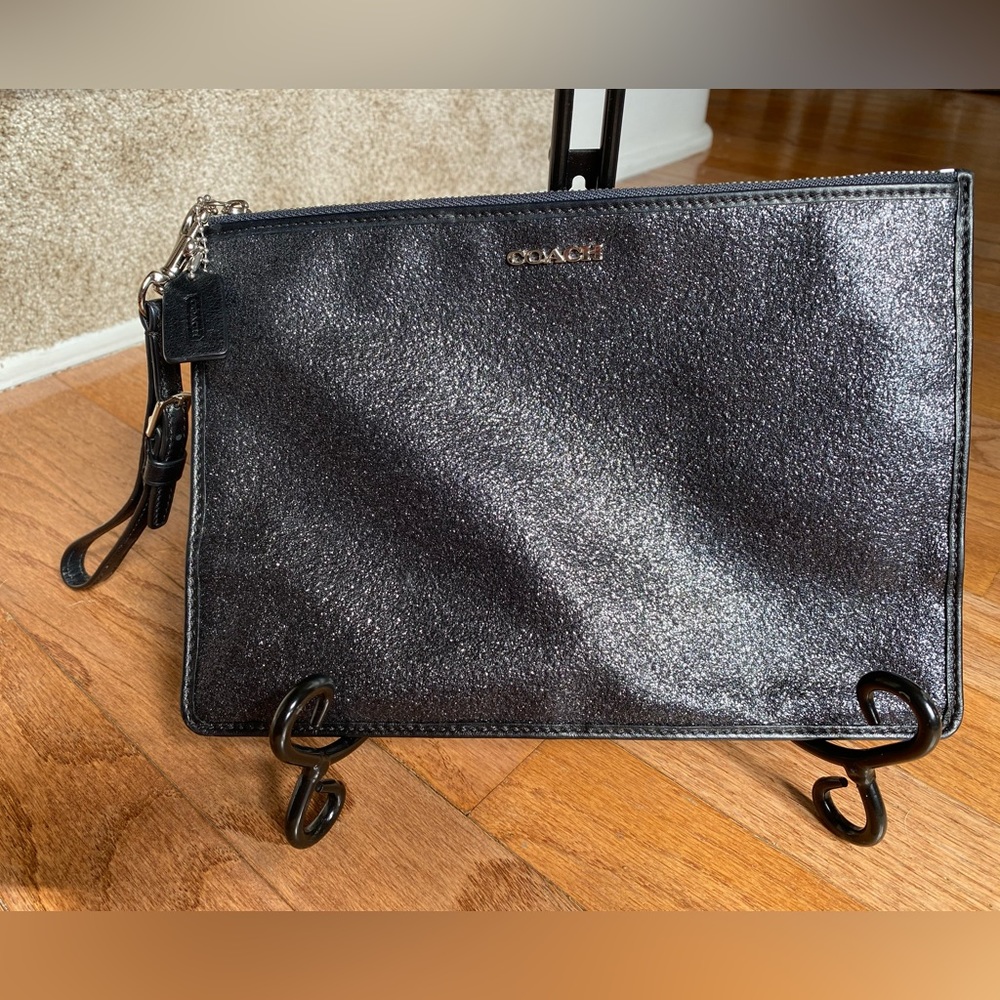 COACH Black sparkle wristlet